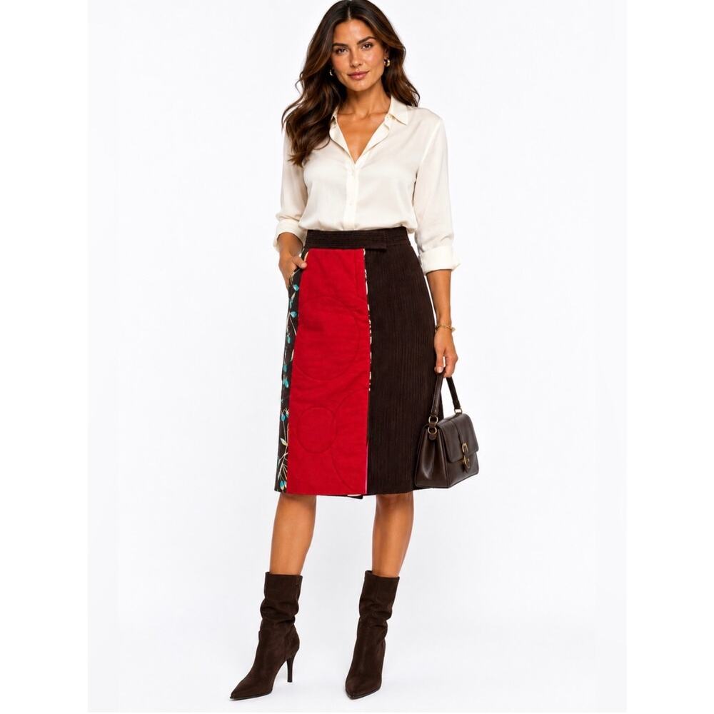 Christian Lacroix Vintage Patchwork Mixed Media Skirt EUC - Picture 3 of 7